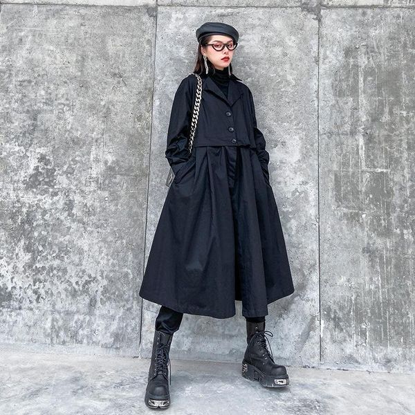 women's trench coats oversize coat women long 2021 spring autumn sleeve basic outwear black detachable big hem skirt with pockets1, Tan;black
women's trench coats oversize coat women long 2021 spring autumn sleeve basic outwear black detachable big hem skirt with pockets1, Tan;black