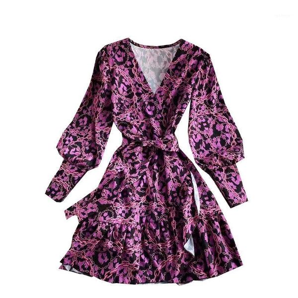 fashion korean v-neck long-sleeved print ruffled dress female elegant tie waist floral dress a-line beach womens vestidos1, Black;gray
fashion korean v-neck long-sleeved print ruffled dress female elegant tie waist floral dress a-line beach womens vestidos1, Black;gray