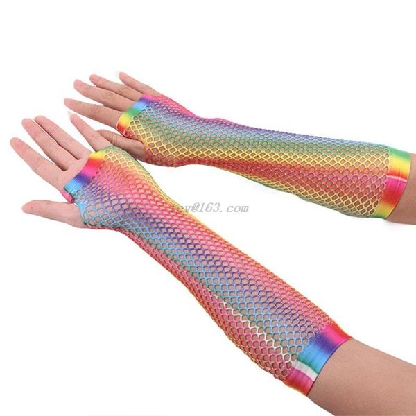 womens girls hollow out holes gloves rainbow printed fingerless mesh net fishnet, Blue;gray
womens girls hollow out holes gloves rainbow printed fingerless mesh net fishnet, Blue;gray