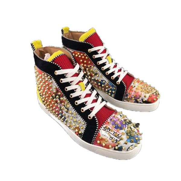 chaussures red bottom genuine leather shoes high cut suede spike luxury sneakers mens women sneakers party wedding crystal leather, Black
chaussures red bottom genuine leather shoes high cut suede spike luxury sneakers mens women sneakers party wedding crystal leather, Black