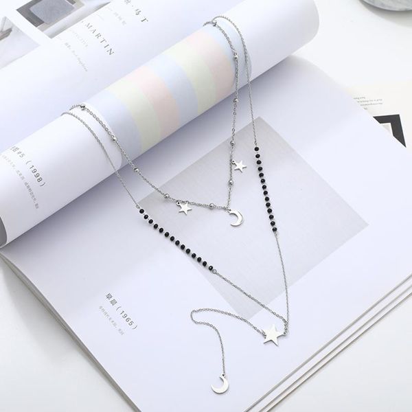 chains long link chain stainless steel necklace for woman silver color moon star leaf love heart pendant black beads jewelry
chains long link chain stainless steel necklace for woman silver color moon star leaf love heart pendant black beads jewelry