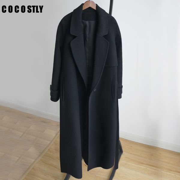winter women cashmere wool jacket orean style long loose coat black slim long-sleeved woolen outerwear
winter women cashmere wool jacket orean style long loose coat black slim long-sleeved woolen outerwear