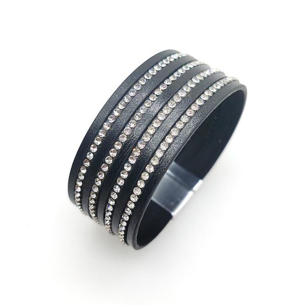 boho multilayer black leather bracelets for women rhinestone colorful crystal shiny wide wrap bracelet party club jewelry gift, Golden;silver
boho multilayer black leather bracelets for women rhinestone colorful crystal shiny wide wrap bracelet party club jewelry gift, Golden;silver