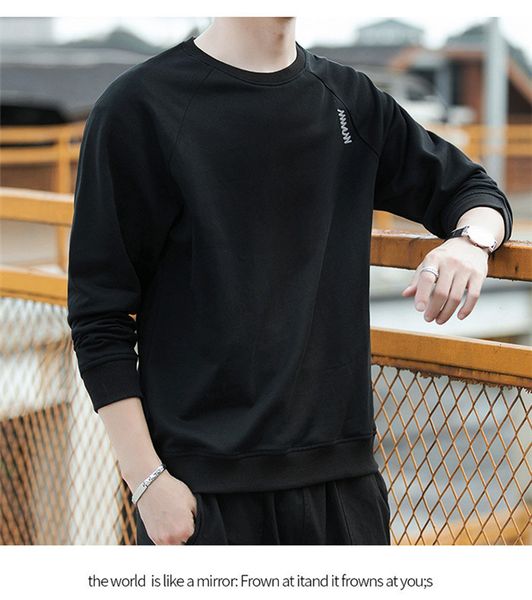 mens embroidery long sleeve hoodies teenager crew neck solid color sweatshirt male loose top, Black
mens embroidery long sleeve hoodies teenager crew neck solid color sweatshirt male loose top, Black