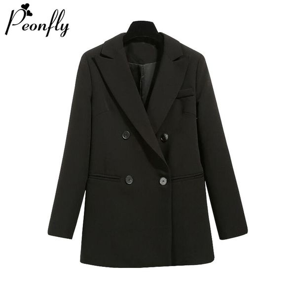 peonfly basic women black blazer fashion 2020 spring formal office lady pocket jackets coat loose women blazer femme lj201212, White;black
peonfly basic women black blazer fashion 2020 spring formal office lady pocket jackets coat loose women blazer femme lj201212, White;black