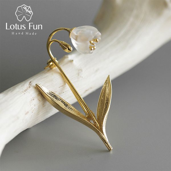 lotus fun real 925 sterling silver handmade fine jewelry natural crystal lily of the valley flower brooches for women bijoux 201009, Gray
lotus fun real 925 sterling silver handmade fine jewelry natural crystal lily of the valley flower brooches for women bijoux 201009, Gray