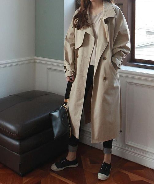 wixra women spring autumn new solid khaki jackets coat classic long outerwear loose for lady casual outerwear, Black;brown
wixra women spring autumn new solid khaki jackets coat classic long outerwear loose for lady casual outerwear, Black;brown
