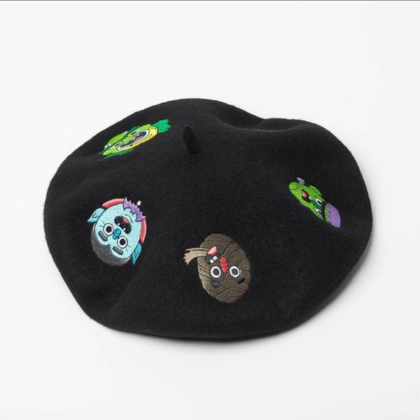 berets europe autumn and winter cartoon face embroidery wool women beret painter hat fashion warm bud, Blue;gray
berets europe autumn and winter cartoon face embroidery wool women beret painter hat fashion warm bud, Blue;gray