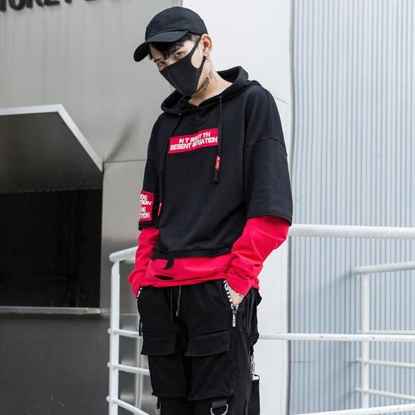 2021 autumn two torn patchwork pieces hip hop hoodie streetwear hiphop men oversized sweaters x4q8, Black
2021 autumn two torn patchwork pieces hip hop hoodie streetwear hiphop men oversized sweaters x4q8, Black