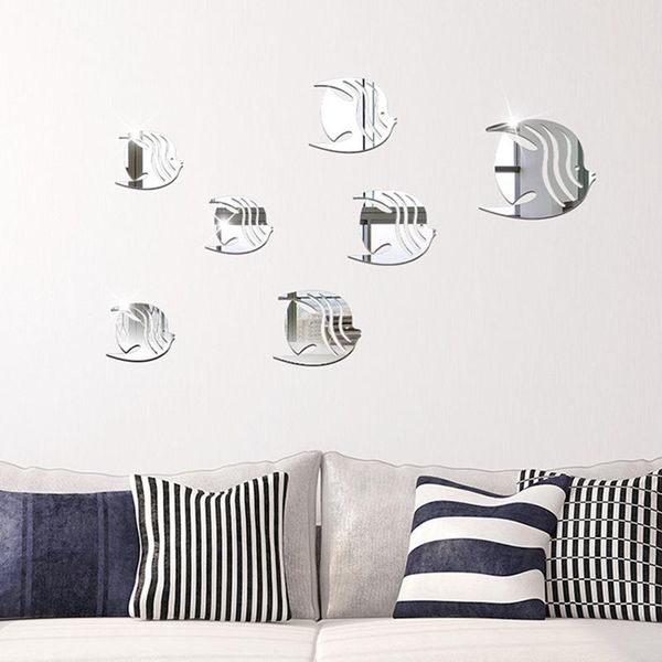 7pcs 3d mirror fish wall stickers creative fish home decor kids room decoration art wall decals 
7pcs 3d mirror fish wall stickers creative fish home decor kids room decoration art wall decals