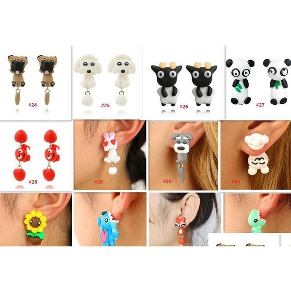 cute 3d animal handmade soft rabbit dinosaur dog cat fox pottery earrings stud earring christmas birthday party jew sqclnl new_dhbest, Silver 
cute 3d animal handmade soft rabbit dinosaur dog cat fox pottery earrings stud earring christmas birthday party jew sqclnl new_dhbest, Silver