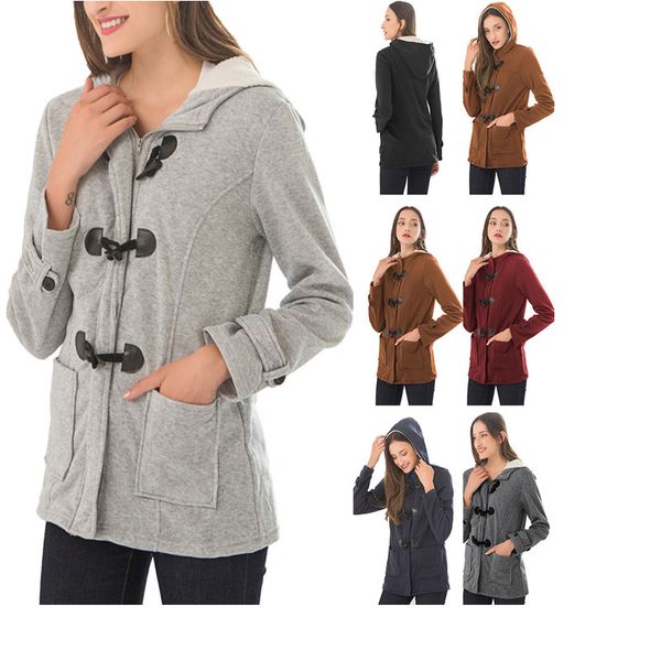 wholesale custom european and american women's winter horn button cotton jacket women 2020 new thick hooded cotton jacket women mid-len, Black
wholesale custom european and american women's winter horn button cotton jacket women 2020 new thick hooded cotton jacket women mid-len, Black