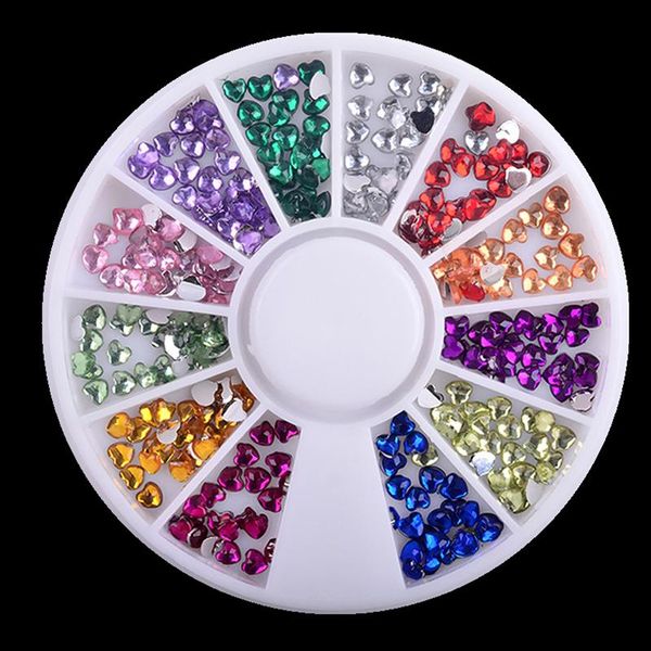 nail art decorations 1 box love 12 colors 3mm rhinestones wheel diy stickers tips decoration 3d manicure tools, Silver;gold 
nail art decorations 1 box love 12 colors 3mm rhinestones wheel diy stickers tips decoration 3d manicure tools, Silver;gold