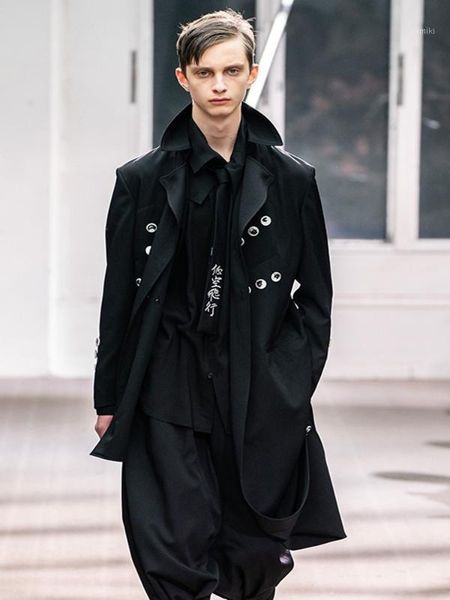 s~7xl customizable new men's fashion stage show medium and long section loose multi-button irregularity after the coat1, Tan;black
s~7xl customizable new men's fashion stage show medium and long section loose multi-button irregularity after the coat1, Tan;black