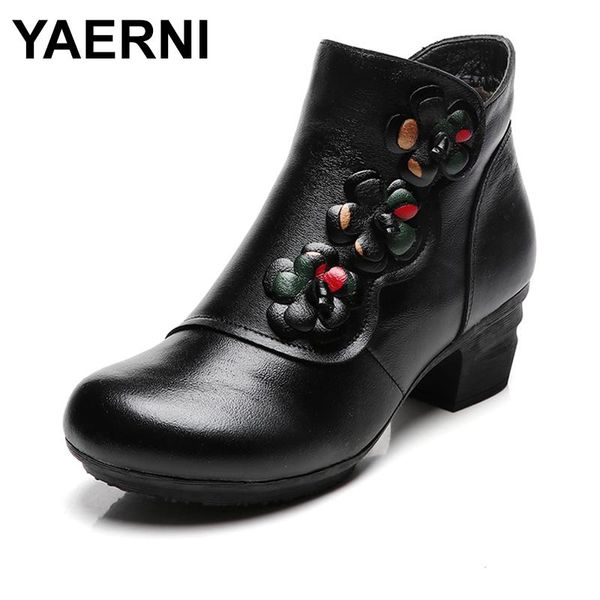 boots yaerni ankle nice women shoes genuine leather winter soft flower comfortable warm spare heel e315, Black
boots yaerni ankle nice women shoes genuine leather winter soft flower comfortable warm spare heel e315, Black