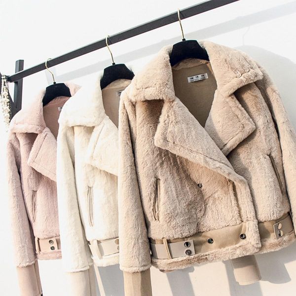 winter women faux lamb leather jacket turndown collar zipper punk loose overcoat female warm thick with belt plush outerwear, Tan;black
winter women faux lamb leather jacket turndown collar zipper punk loose overcoat female warm thick with belt plush outerwear, Tan;black