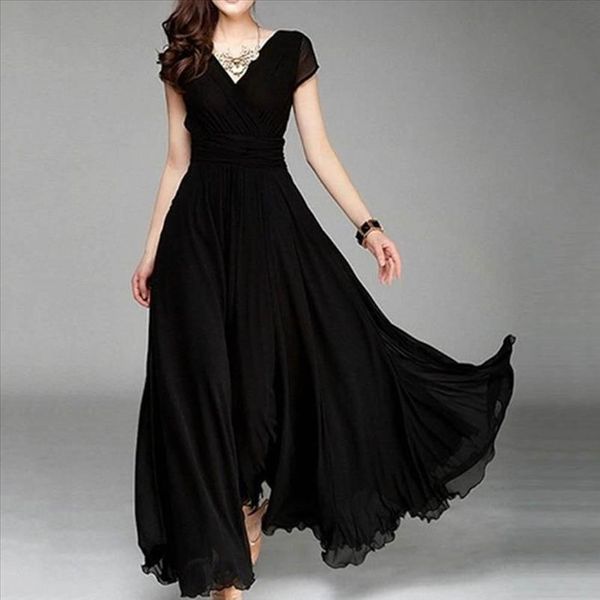 women dress plus size solid color women party gown v neck short sleeve slims fit maxi dress womens dresses short sleeve, Black;gray
women dress plus size solid color women party gown v neck short sleeve slims fit maxi dress womens dresses short sleeve, Black;gray