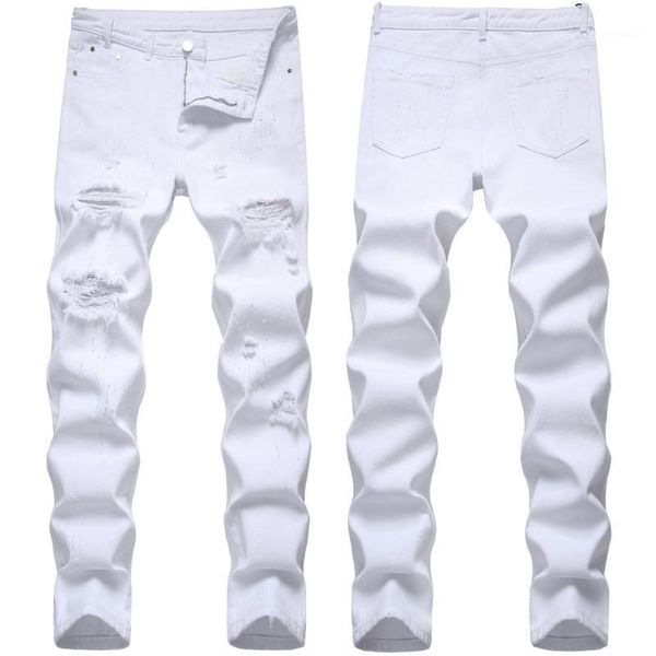men's jeans white men europe punk style fashion hole straight full length washed denim trousers male1, Blue
men's jeans white men europe punk style fashion hole straight full length washed denim trousers male1, Blue