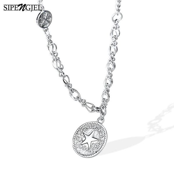 SIPENGJEL New Fashion Silver Color Vintage Coin Necklace Boho Star Pendant Necklace For Women Ins Jewelry 2021
SIPENGJEL New Fashion Silver Color Vintage Coin Necklace Boho Star Pendant Necklace For Women Ins Jewelry 2021