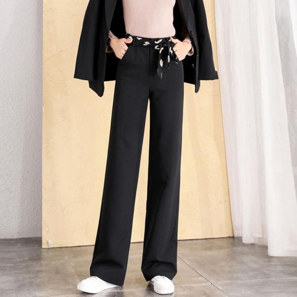 women's pants & capris 2021 autumn style black selling temperament match high-waist straight women spring korean mopping trousers, Black;white
women's pants & capris 2021 autumn style black selling temperament match high-waist straight women spring korean mopping trousers, Black;white