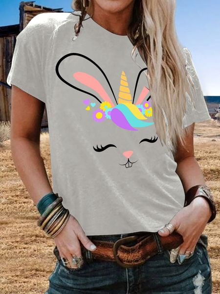 t-shirt women's short sleeve versatile european and american lovely printed women's round neck cotton top, White
t-shirt women's short sleeve versatile european and american lovely printed women's round neck cotton top, White
