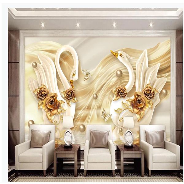 3d luxury 3d stereoscopic wallpaper golden swan rose flower wallpapers soft bag jewelry tv background wall
3d luxury 3d stereoscopic wallpaper golden swan rose flower wallpapers soft bag jewelry tv background wall