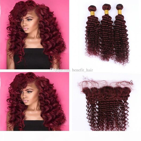 deep wave wine red 99j hair weaves with lace frontal 4pcs lot 99j ear to ear frontal with deep curly hair 3bundles, Black;brown
deep wave wine red 99j hair weaves with lace frontal 4pcs lot 99j ear to ear frontal with deep curly hair 3bundles, Black;brown