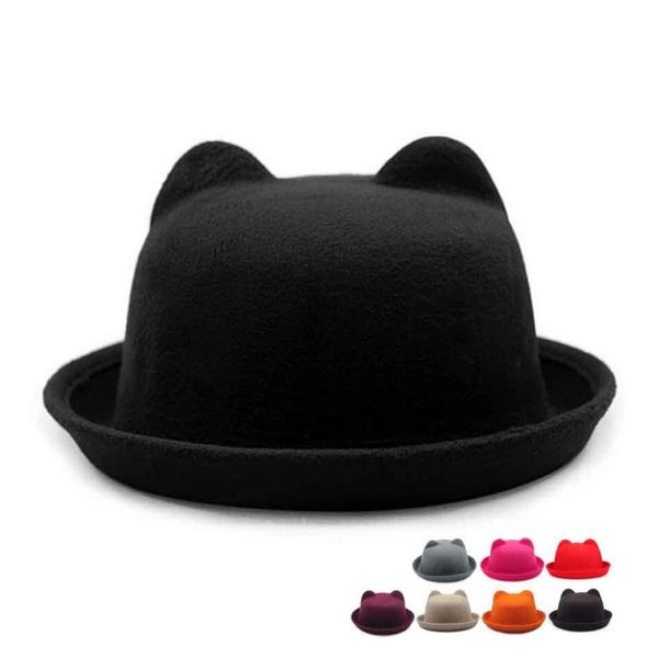 fashion parent-child wool felt fedora hats for mom and baby girls boys children solid cat ear formal cap trilby sombrero bowler, Blue;gray
fashion parent-child wool felt fedora hats for mom and baby girls boys children solid cat ear formal cap trilby sombrero bowler, Blue;gray