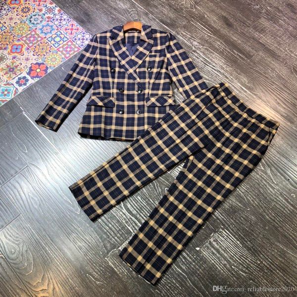 suit woman 2020 autumn new handsome british retro plaid dress jacket with double-breasted western style two-piece suit, White
suit woman 2020 autumn new handsome british retro plaid dress jacket with double-breasted western style two-piece suit, White