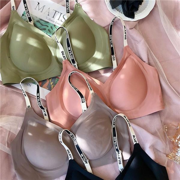 bras seamless smooth lingerie one-piece latex underwear women's thin no steel ring bralette small chest gathered up jelly strip bra, Red;black
bras seamless smooth lingerie one-piece latex underwear women's thin no steel ring bralette small chest gathered up jelly strip bra, Red;black