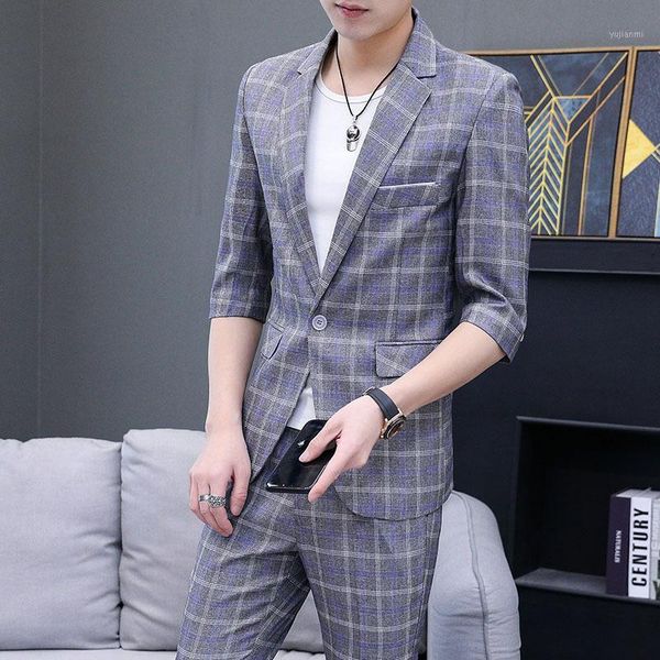summer plaid fashion men's five sleeve suit seven pants two piece set men's middle sleeve suit1, White;black
summer plaid fashion men's five sleeve suit seven pants two piece set men's middle sleeve suit1, White;black