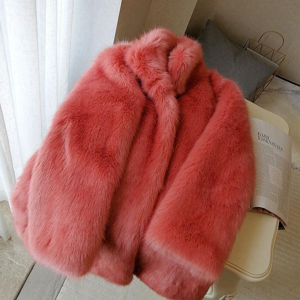 women's fur & faux elegant sweet stand collar medium long chic hairy coats winter korean women thick warm inmitation outerwear a292, Black
women's fur & faux elegant sweet stand collar medium long chic hairy coats winter korean women thick warm inmitation outerwear a292, Black
