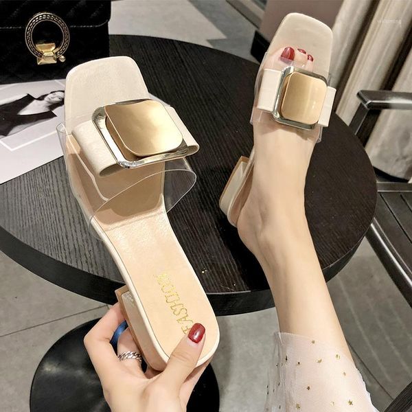 new summer women slippers metal buckle pvc transparent slippers female square heels party shoes open toe ladies shoes for women1, Black
new summer women slippers metal buckle pvc transparent slippers female square heels party shoes open toe ladies shoes for women1, Black