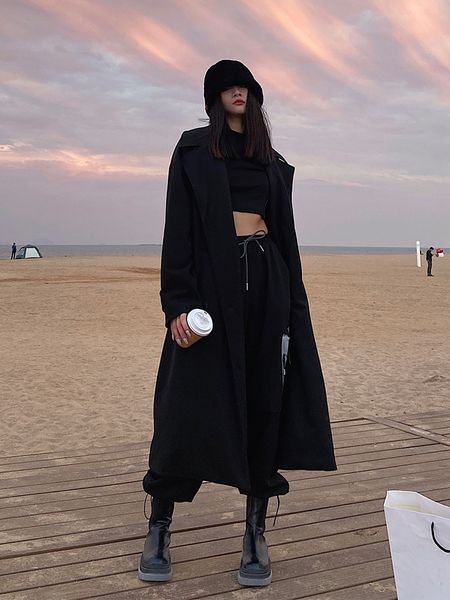 hepburn fur women's middle and long autumn / winter 2020 loose style black over the knee woollen sweater coat
hepburn fur women's middle and long autumn / winter 2020 loose style black over the knee woollen sweater coat