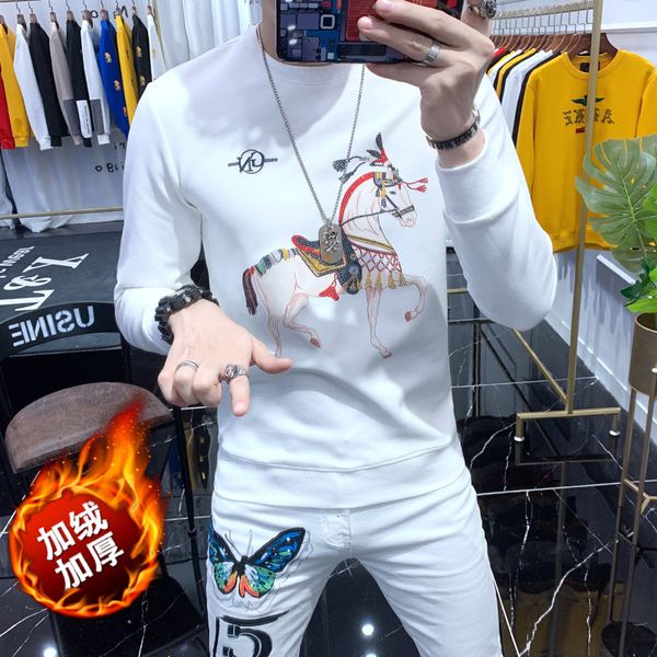 autumn and warm men's handsome sweater dragon horse printed long trend plush white european winter ins t-shirt sleeve thickened clwrn
autumn and warm men's handsome sweater dragon horse printed long trend plush white european winter ins t-shirt sleeve thickened clwrn