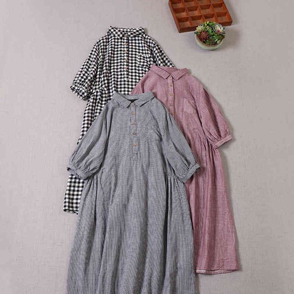 casual dresses japanese mori women's double layer cotton yarn half sleeve loose waist plaid midi y3mw, Black;gray
casual dresses japanese mori women's double layer cotton yarn half sleeve loose waist plaid midi y3mw, Black;gray