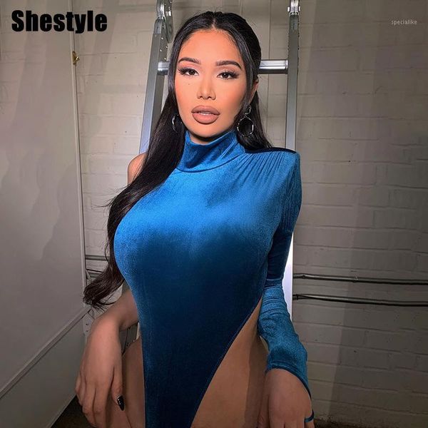 shestyle one sleeve blue velvet one shoulder high waist solid fashion bodysuits 2020 spring women mock neck streetwear body1, Black;white
shestyle one sleeve blue velvet one shoulder high waist solid fashion bodysuits 2020 spring women mock neck streetwear body1, Black;white