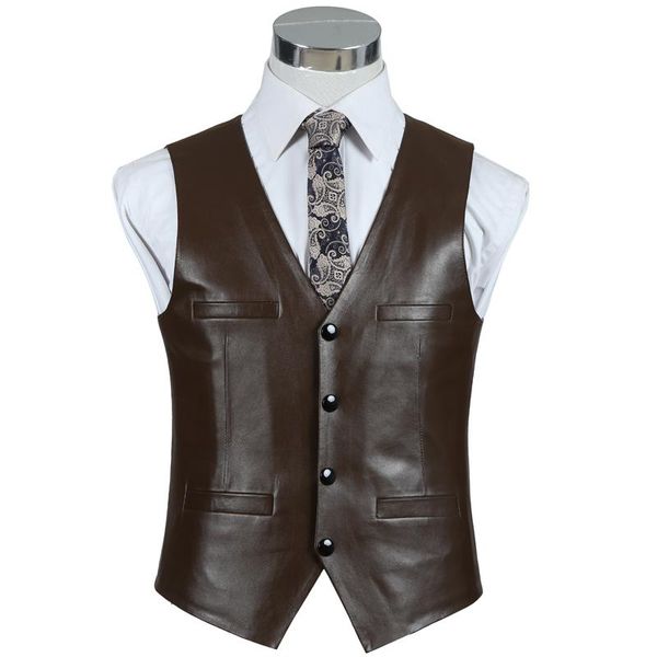 genuine leather vest for men brown black real sheepskin slim fit fashion men's waistcoat vests motorcycle clothes plus size, Black;white
genuine leather vest for men brown black real sheepskin slim fit fashion men's waistcoat vests motorcycle clothes plus size, Black;white