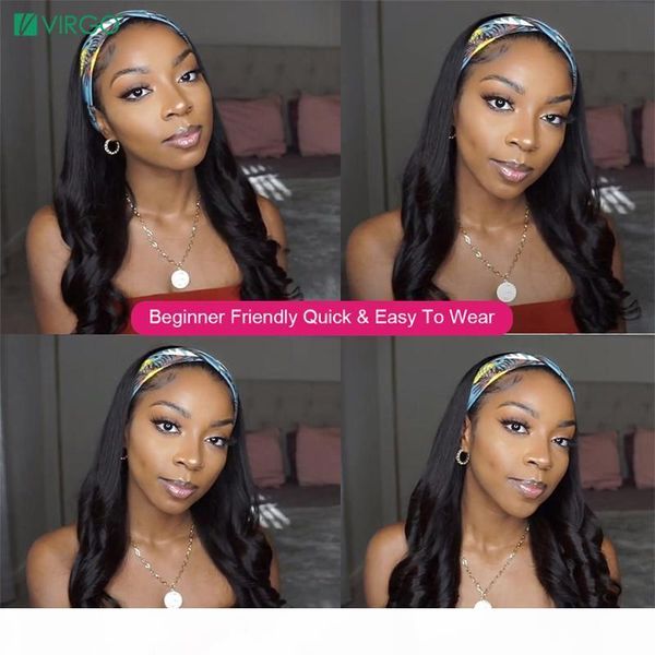 virgo headband wig 100% human hair scarf wig remy peruvian body wave for african american women affordable headband beginner, Black;brown
virgo headband wig 100% human hair scarf wig remy peruvian body wave for african american women affordable headband beginner, Black;brown