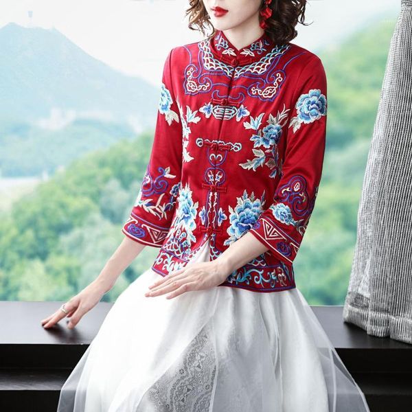 new year chinese red embroidery traditional jackets shirts for women1
new year chinese red embroidery traditional jackets shirts for women1