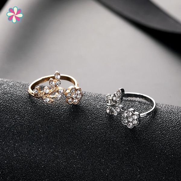 cluster rings adjustable jewelry women flower shape rhinestone finger opening w118, Golden;silver
cluster rings adjustable jewelry women flower shape rhinestone finger opening w118, Golden;silver
