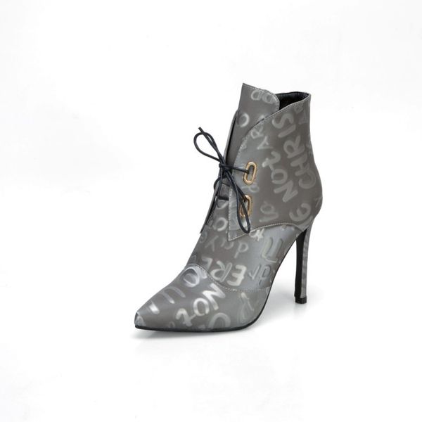 2020 and winter high heels toe-up women's fashions gold boots ohvf, Black