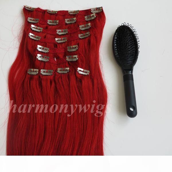 160g 22inch clip in hair extensions brazilian hair red color remy straight hair weaves 10pcs set comb, Black;brown
160g 22inch clip in hair extensions brazilian hair red color remy straight hair weaves 10pcs set comb, Black;brown