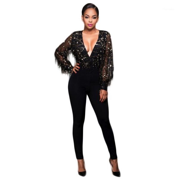 women's jumpsuits & rompers jumpsuit women tassels sequin playsuit deep v neck charming bodysuit mesh see through club party overall mt, Black;white
women's jumpsuits & rompers jumpsuit women tassels sequin playsuit deep v neck charming bodysuit mesh see through club party overall mt, Black;white