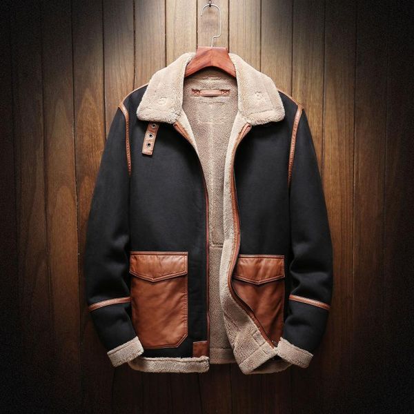 men's fur & faux autumn and winter outwears large size coat fashion casual one stitching plus velvet leather jacket warm clothing, Black
men's fur & faux autumn and winter outwears large size coat fashion casual one stitching plus velvet leather jacket warm clothing, Black