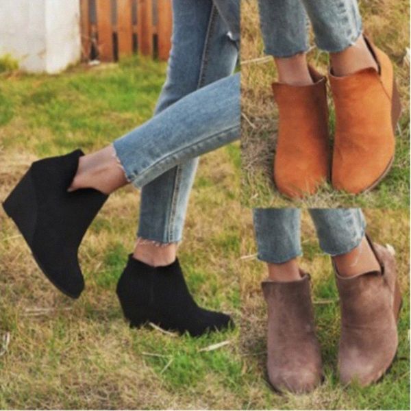 hkxn 2020 fashion women boots suede wedges zipper solid color short booties round toe shoes female autumn warm boots t #xn8h, Black
hkxn 2020 fashion women boots suede wedges zipper solid color short booties round toe shoes female autumn warm boots t #xn8h, Black