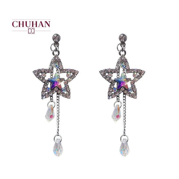 stud chuhan korean personality temperament long tassel earrings female fashion silver needle crystal star j396, Golden;silver
stud chuhan korean personality temperament long tassel earrings female fashion silver needle crystal star j396, Golden;silver