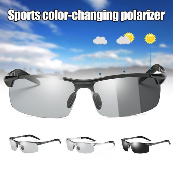 men pchromic sunglasses with polarized lens fashion sunglasses for camping cycling travel lxh, White;black
men pchromic sunglasses with polarized lens fashion sunglasses for camping cycling travel lxh, White;black