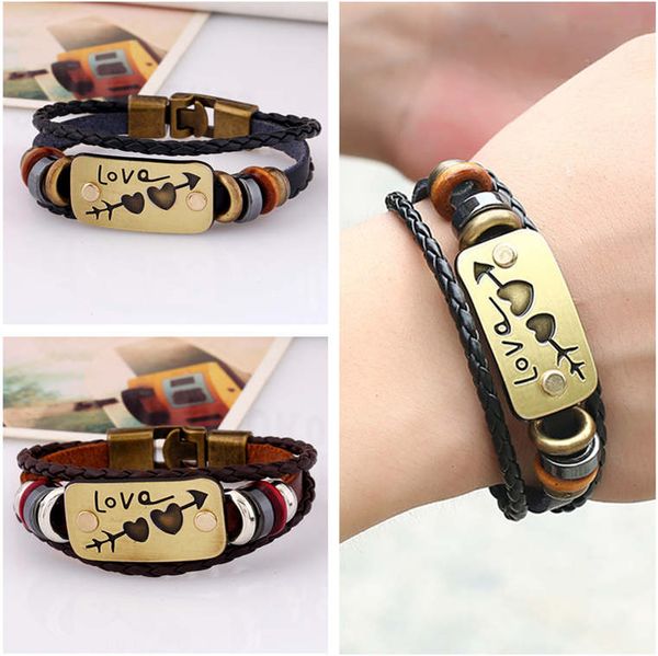 weaving a pair of women's hand rope with an arrow through the heart of valentine's day leather bracelet dmfb465 mix order 20 piece, Black
weaving a pair of women's hand rope with an arrow through the heart of valentine's day leather bracelet dmfb465 mix order 20 piece, Black