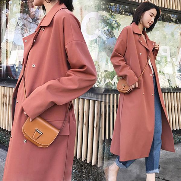 new autumn long windbreaker female 2020 spring women trench coat casual double-breasted with belt ladies outerwear large size1, Tan;black
new autumn long windbreaker female 2020 spring women trench coat casual double-breasted with belt ladies outerwear large size1, Tan;black